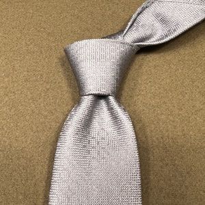 100% Silk Silver Necktie - Ryan Seacrest